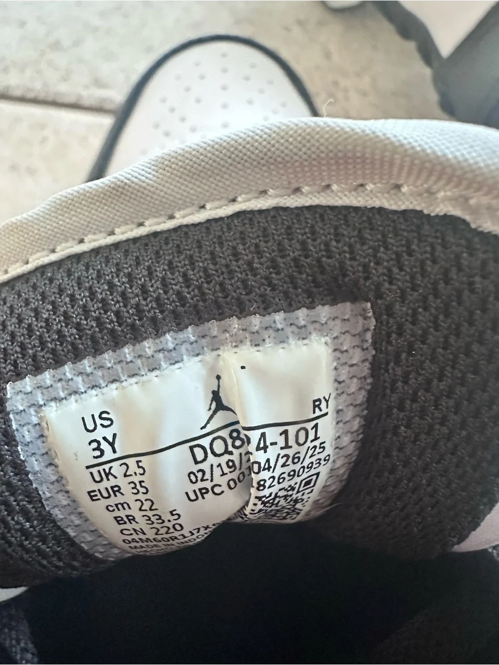Air Jordan 1 Kids Black and White Low-Top Sneakers